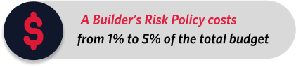 A builders risk policy cost from 1 to 5 of the total budget