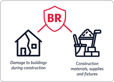 Damage to buildings during construction and Construction materials, supplies and fixtures