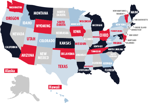 USA map of coverage