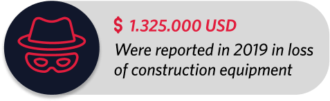 1350000 Usd Were reported in 2019 in loss of construction equipment Icon