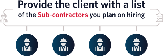 provide the client with a list of subcontractors infographic